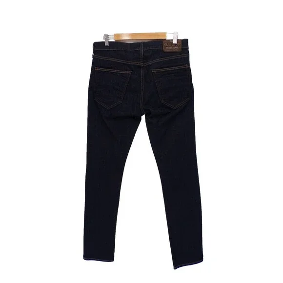 New True Religion Mens Rocco Jeans Relaxed Skinny Jeans Dark Rinse Blue 31x34